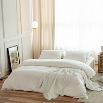[소프라움] 리브라 60수 순면 이불커버세트 퀸 (화이트)