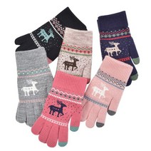 도매팜 겨울 사슴 니트장갑 스마트폰 터치장갑 겨울장갑 필수용품 칼라 컬러 사슴 귀여운