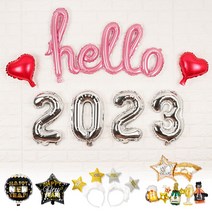 파티짱 컨페티 HELLO 2023 새해 신년 GOODBYE 2022 풍선 세트, GOODBYE컨페티20세트, F04.골드실버골드_대문자