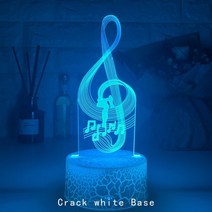 3D 홀로그램 팬 프로젝터 디스플레이 최신 3d 환상 밤 빛 음표 야간 조명 led 옆, 크랙 화이트, 16색 리모컨, 협력사