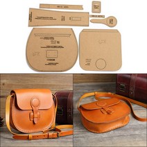 원데이클래스 가죽공방 카드지갑만들기 1set diy 크래프트 종이 템플릿 새로운 패션 숄더백 크로스 바디 가방 가죽 공예 패턴 diy 스텐실 바느질 패턴 21cm 19cm, 없음, 한개옵션0