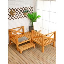 조립식 평상 야외 벤치 실내 데크 옥상정자 시골집, 길이 90x 너비 30x 높이 50cm 탄화