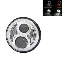 오토바이헤드라이트 7인치 LED 헤드 라이트 DRL Hi/Lo 빔 50W 40W 헤일로 링 앰버 엔젤 아이 Niva 오토바, 21 only 60w headlight