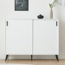 하이앤드리 리지 높은 1200 슬라이딩 거실 베란다 슬라이드 다용도실 다용도 미닫이 수납장, 화이트