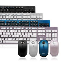 리줌 무소음 무선 키보드 마우스 세트, M10, 블루, 일반형