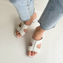 [블리미엄] 러블리솔트 가죽 뮬 슬리퍼 3cm 5cm