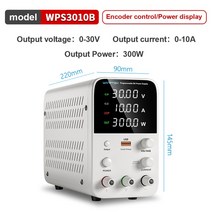 Wanptek 실험실 작업대 전원 공급 장치 30V 10A 조정 DC 프로그래밍 메모리 기능 스위칭, 02 30V 10A