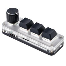 커스텀 키보드 OSU 맞춤형 게이밍 키보드 프로그래밍 가능한 DIY 기계식 매크로 키패드 휴대용 미니 3 키 6, 한개옵션2, 01 3 keys black rgb, 한개옵션1