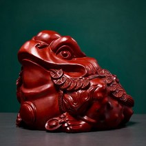금두꺼비 삼족 황금두꺼비 흑단목 조각 금섬 소품 홈 오피스 마호가니 금매미 목공예품134243, 홍화배나무정조【길이 8CM】