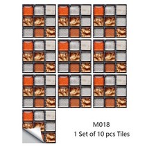 타일형장판 diy바닥스티커 베란다장판 셀프장판깔기 붙이는바닥재 붙이는장판 스티커장판10pcs 대리석 모자이크 타일 벽 스티커는 부엌 욕실 껍질 앰프에 대한 평면 2d 인쇄 스틱, m018, 15cmx15cmx10pcs