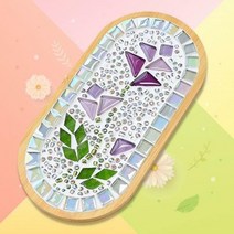DIY 타원형 플라워 타일 티코스터 만들기 - 비비추 x2