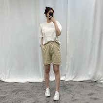VANANA2 시원한 마 소재 롤업 3부 반바지