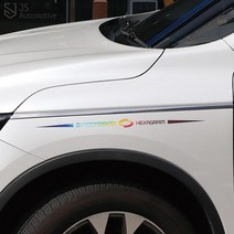 JS automotive SM6 QM6 XM3 르노삼성 엠블럼 로고 휀다 사이드 본넷 트렁크 리어 차량 튜닝 스티커 용품, A타입_화이트