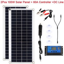 태양광패널 태양열설치 100W 태양 전지 패널 키트 30A/60A 컨트롤러와 듀얼 12V USB 자동차 요트 RV 배터리 충전기에 대 한 폴 리, A, E