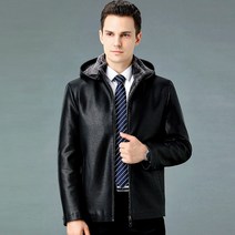 가죽 캐주얼 수트 비즈니스 겨울 남자 신사 정장 후드 자켓 3피스 세트 가을 외투 대여