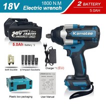 전동렌치 Kamolee-트럭 타이어 열 수 있는 도구 DTW700 1800N.m 하이 토크 전기 임팩트 렌치 1/2 인치 마, 07 2x5.0Ah ToolBox Set_01 미국
