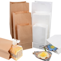 무지 종이 각대 봉투 1p 카페 빵 베이커리 군고구마 포장 상자 선물 쇼핑백 페이퍼백, 색상/사이즈, 대 - 브라운