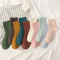 작은 제품 두 줄 양말 5 켤레 여성 양말 1 세트 매일 수직 도안 패션 여성 양말