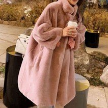 여성 털 코트 자켓 여자 오버핏 롱코트 외투 2색 258625