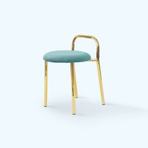 골드 화장대 스툴 디자인 의자 원형 사각 벨벳 패브릭 양털, 아인스툴_민트_골드_CD