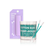 어반리브즈 휴대용 면봉 케이스 VIOLET + 뾰족 라운드 면봉 200p, 1세트