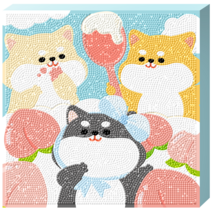 에이블 DIY 보석십자수 캔버스형 피치 시바 BS25-111 큐빅비즈 시바견