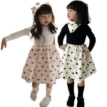 (꿈망울) 아동복 유아/키즈/주니어 봄 가을 여아 면원피스 스카프+원피스 SET (2color)
