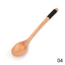 새로운 실리콘 스테인레스 주방용품 조리기구 나무 천연 수프 티스푼 케이터링 키즈 주방 용품 쌀 조리기, 04 04