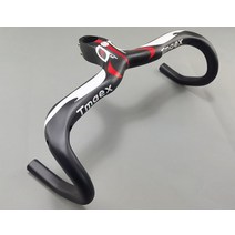 탄소 막대가있는 탄소 핸들 바 통합 자전거 핸들 바 도달 75MM 드롭 130MM 400420440 90 100 110 120MM, 레드 110x440mm, 레드 110x440mm