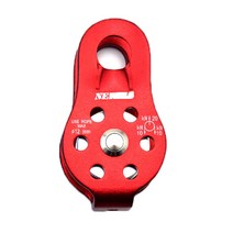 NERIES 암벽 등반 도르래 고정 사이드 플레이트 단일 Sheave 스테인레스 스틸 운반 기어 신뢰성 로프 구조 Carabiner, 빨간색