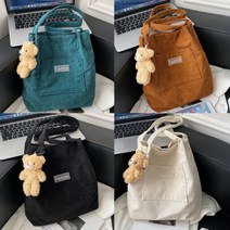 코듀로이 골지 숄더백 에코백 앞주머니 가방 토트백 쇼핑백 데일리룩