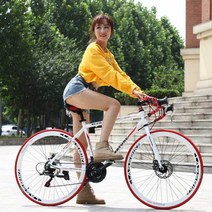 자전거 부품 용품 전기자전거도로 경주 용 자동차 21273033 속도 이중 디스크 브레이크 700c 속도 시프트 학생 알루미늄 합금, 27 속도, 빨강 하양