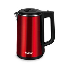 주방용 가전 Sonifer 1.8L 전기 주전자 스테인레스 스틸 주방 스마트 휘슬 사모바르 차 보온병 선물 SF2077, 01 Kettle-Red_03 AU