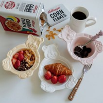 레이지띵 빈티지 테디베어 플레이트, WHITE
