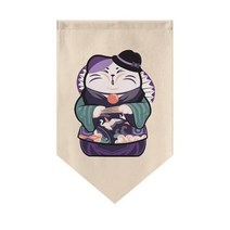 일본 삼각형 플래그 고양이 프린트 짧은 커튼 이자카야 입구 파티션 주방 레스토랑 출입구 장식 커튼, [01] 20x30cm, [01] Hook Loop, [09] S9-Triangle Curtain