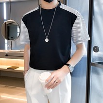 티셔츠 라운드넥 트렌디 반팔 스탠다드 여름 패션 트렌드 브랜드 도시적인 스타일 청춘 유행 T556