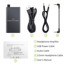 헤드폰앰프 PROZOR 300Ω 헤드폰 앰프 미니 HiFi 이어폰 3.5mm AUX 입력 출력 볼륨 조절 기능이 휴대용, 01 300ohm