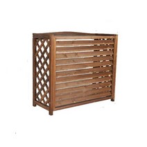 야외 휴지통 덮개 커버 원목 가리개 가림막 보호, 그리드 100x43x94cm