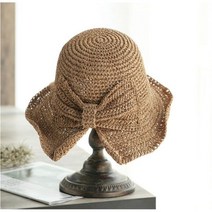 Simple Women Girl Bow Sun Hat 와이드 브림 플로피 여름 모자 여성용 비치 파나마 밀짚 버킷 그늘