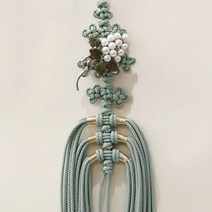 고급 옥 포도 브로치 노리개 - 옥색