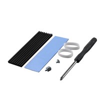 2280 M.2 SSD 방열판(실리콘 방열 패드 포함) M.2 SSD용 내구성 쿨러, 검은색, 7cmx2.2cmx0.29cm, 알루미늄 합금 및 실리콘