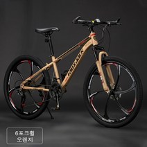 21속 24속 24인치 26인치 여성 남성 산악 성인 MTB 자전거 BLA1-2, 6포크휠 오렌지