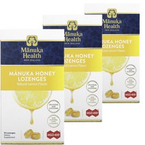 마누카헬스 로우 마누카 허니 꿀 사탕정제 레몬 MGO 400+ 15개입 로젠지 x 3개