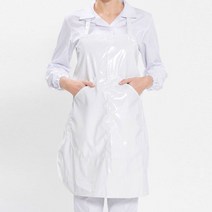 [에이치플러스몰] 목걸이형 숏 단면 방수 앞치마 화이트 배식용 청소용, 본상품선택