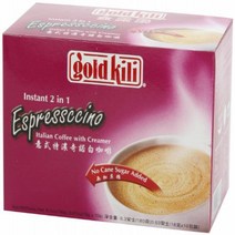 Gold Kili Instant 2 in １ Espressccino Italian Coffee with Creamer (No Cane Sugar Added) 6.3 oz. (18, 1