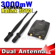무선랜카드 와이파이수신기 wifi어댑터 usb kebidu 3000mw 무선 + 장거리 듀얼 wi fi 안테나 ralink 3070l 데스크탑 pc용 무료 인터넷
