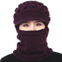 손뜨개모자 양털벙거지 에스키모모자 산호 양 털 겨울 모자 Beanies 여성 스카프 니트 더블 레이어 보호