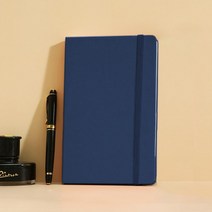 인조가죽 커버 밴드 노트 격자 메모 수첩 A5 네이비 A5다이어리 다이어리노트 업무노트 유선노트 업무수첩