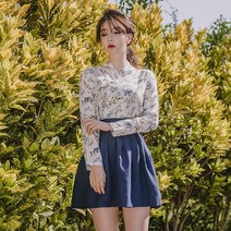 츄샵한복 생활한복세트 야생화 저고리 + 너울 허리치마