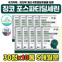 징코 포스파티딜세린 항산화 도움 직장인 아빠 엄마 포스파디 딜세린 플라보놀배당체 캡슐 교수님 선생님 포스파딜세린 기억력 인지력 뇌 영양제 수험생 중학생 20대 30대 남자 여자, 포스파딜세린 30캡슐 x10통